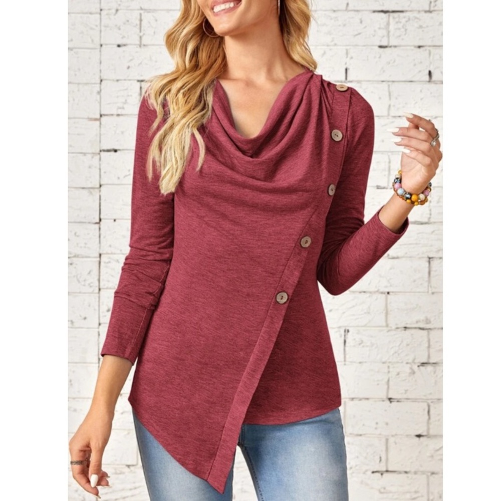 Boho black button detail blouse - Picture 2 of 14